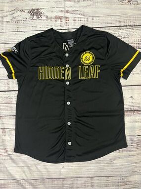 Box Lunch Naruto Shippuden Hidden Leaf Baseball Jersey Uzumaki Ramen Men’s 2X